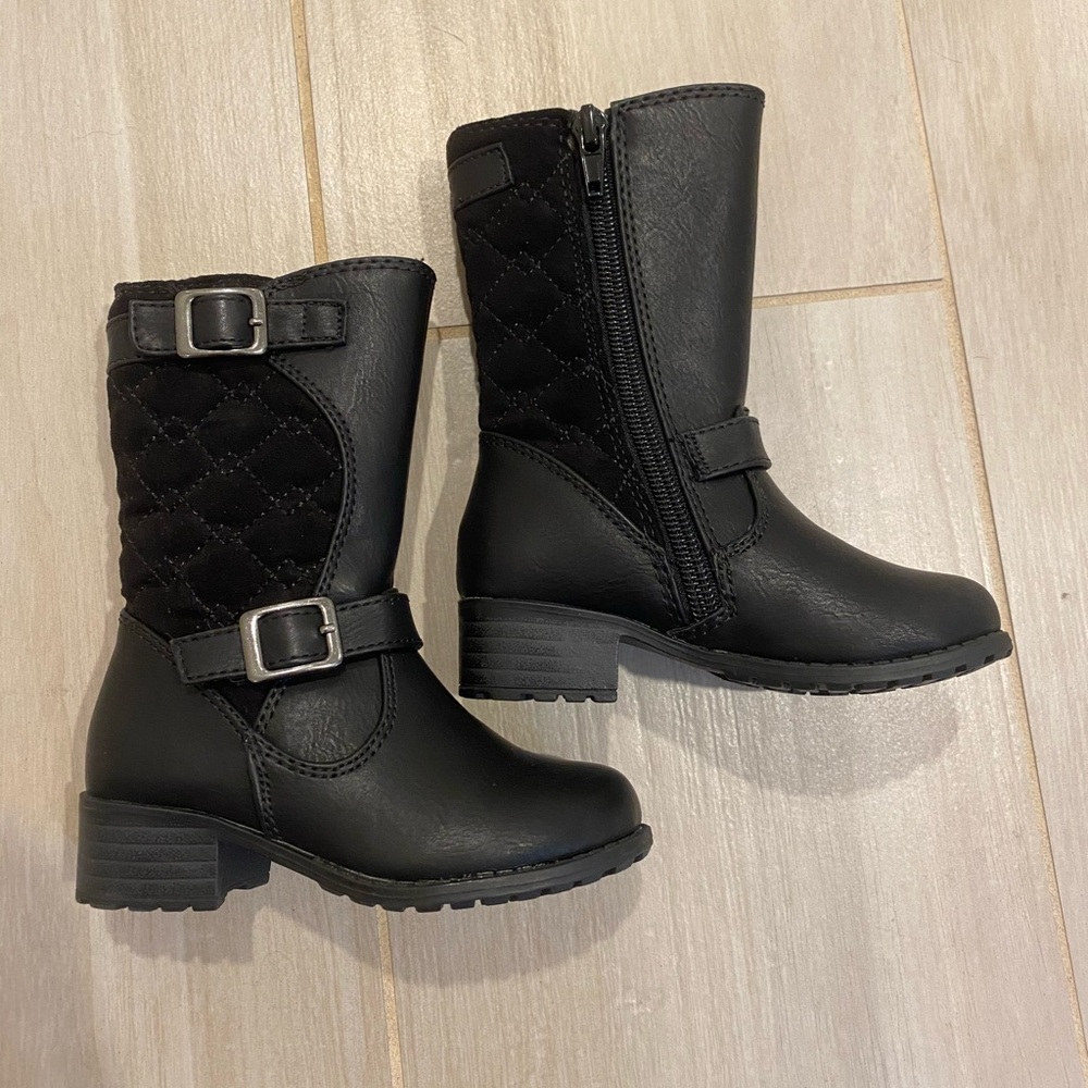 Rachel kids Quilt Boots - black - NEW - size 6